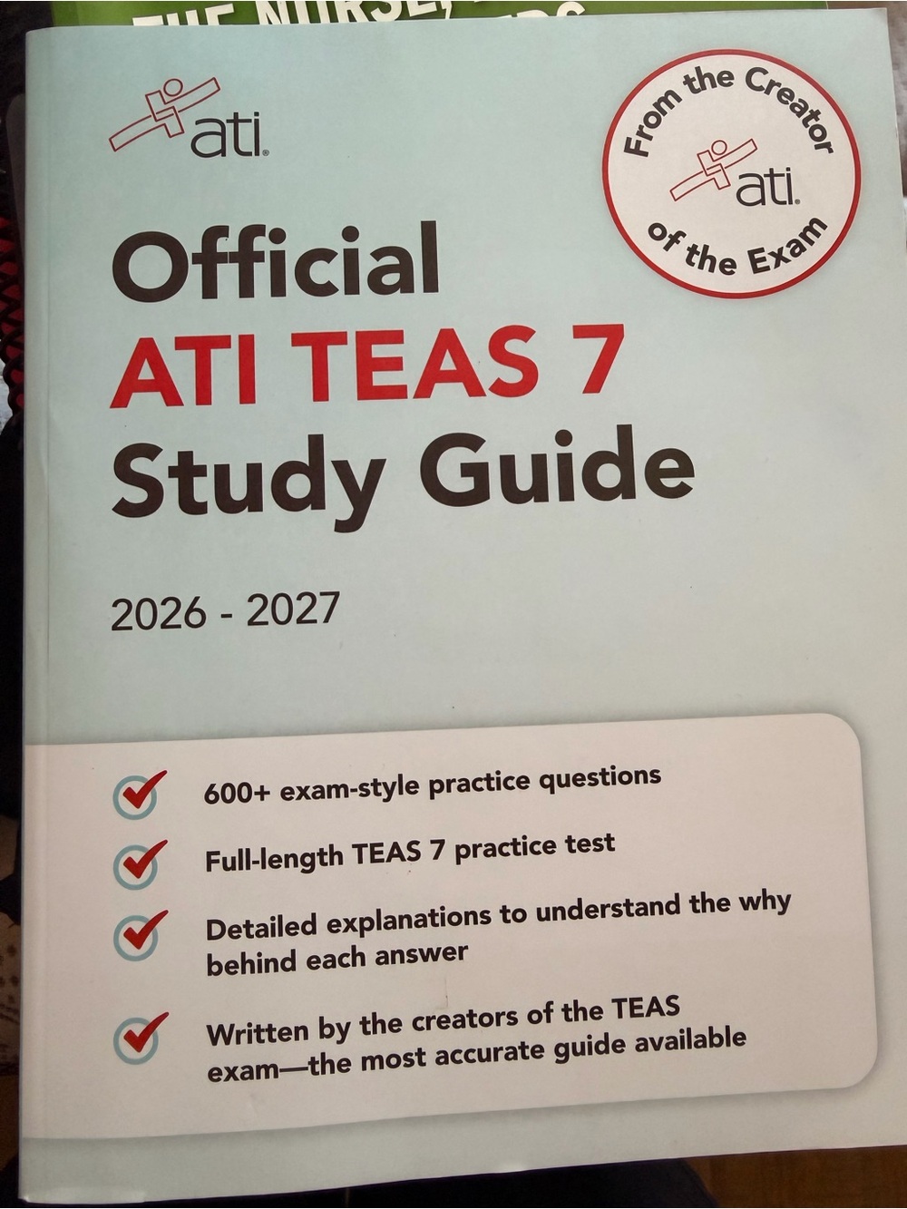 ATI Official TEAS 7 Study Guide 2026-2027 - Light Blue